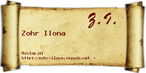Zohr Ilona névjegykártya